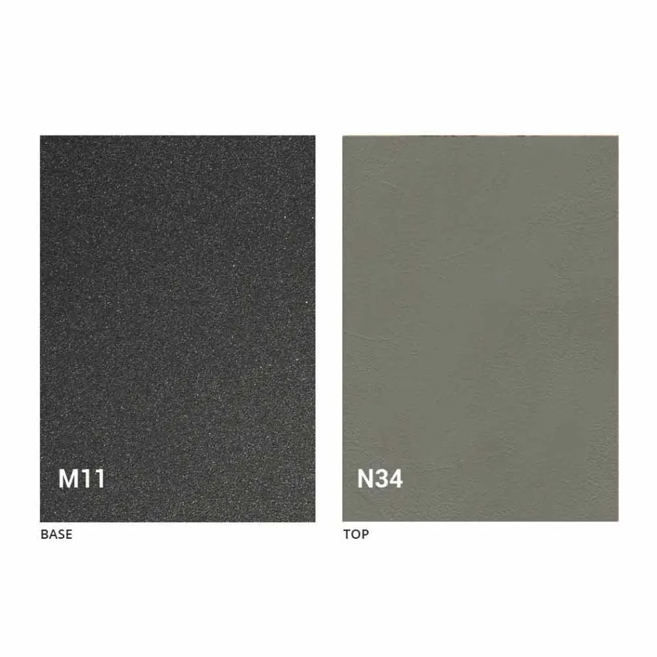 Tabela Kafeje Moderne e Transformueshme në Metal Graphite dhe Top Druri - Sistocle Viadurini