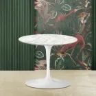 Tavolinë kafeje tulipani Eero Saarinen H 39 me mermer Carrara Made in Italy - Scarlet Viadurini