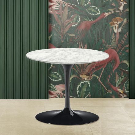 Tavolinë kafeje tulipani Eero Saarinen H 39 me mermer Carrara Made in Italy - Scarlet Viadurini
