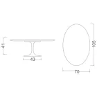 Tavolinë kafeje tulipani Eero Saarinen H 41 me majë ovale në mermer Carrara Statuarietto Viadurini