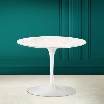 Tavolinë kafeje tulipani Eero Saarinen H 41 me krem diamanti qeramik Made in Italy - Scarlet Viadurini