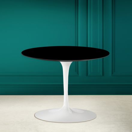 Tavolinë kafeje tulipani Eero Saarinen H 41 në qeramikë absolute e zezë Prodhuar në Itali - Scarlet Viadurini