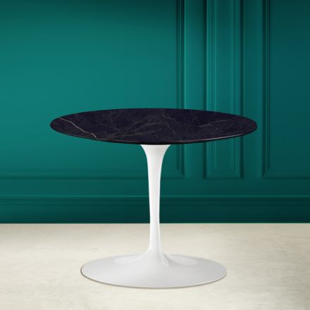 Tavolinë kafeje tulipani Eero Saarinen H 41 në qeramike Noir Laurent Made in Italy - Scarlet Viadurini