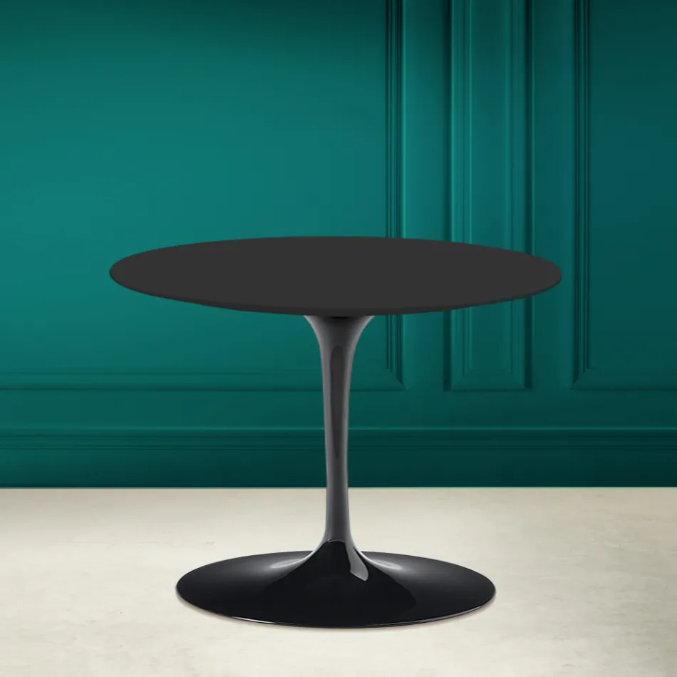 Tavolinë kafeje tulipan Eero Saarinen H 41 në Noir Soft Qeramike Made in Italy - Scarlet Viadurini