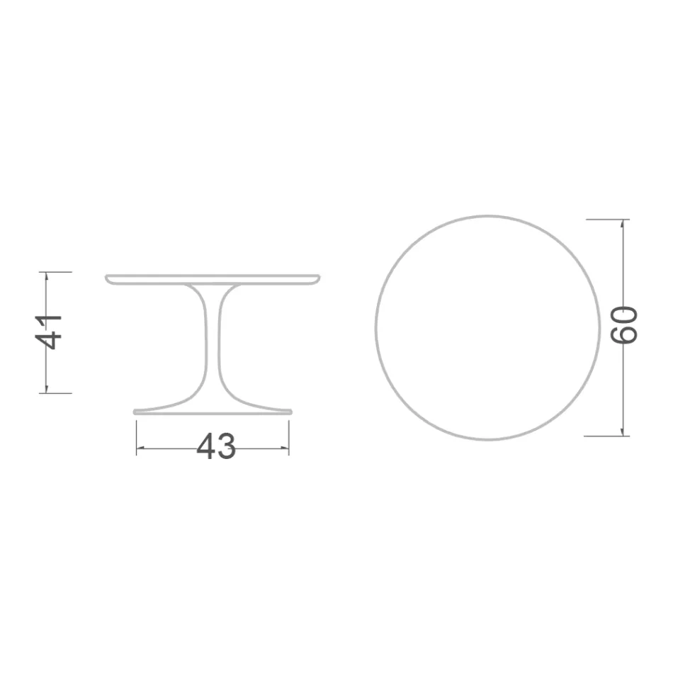Tavolinë kafeje tulipani Eero Saarinen H 41 në Sirius Qeramike Prodhuar në Itali - Scarlet Viadurini