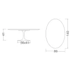 Tavolinë kafeje tulipani Eero Saarinen H 41 Ovale me laminat të lëngshëm të bardhë - maja e kuqe e ndezur Viadurini
