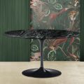 Tavolinë kafeje ovale Tulip Eero Saarinen H 41 me mermer nga Alpet e Gjelbërta Made in Italy - Scarlet