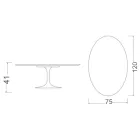 Tavolinë kafeje Eero Saarinen H 41 Oval Tulip në Qeramikë Moonè, e Prodhuar në Itali - Scarlet Viadurini