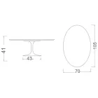 Tavolinë kafeje tulipani Eero Saarinen H 41 Oval në Qeramikë Morpheus Prodhuar në Itali - Scarlet Viadurini