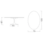 Tavolinë kafeje tulipani Eero Saarinen H 41 Oval në Qeramikë Noir Desire Prodhuar në Itali - Scarlet Viadurini