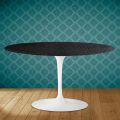 Tavolinë kafeje ovale Tulip Eero Saarinen H 41 në qeramikë Sirius Prodhuar në Itali - Scarlet