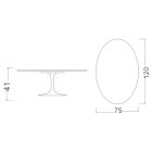 Tavolinë kafeje tulipani Eero Saarinen H 41 Oval në Qeramikë Sirius Made in Italy - Scarlet Viadurini