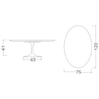 Tavolinë kafeje tulipani Eero Saarinen H 41 Oval në mermer të errët Emperador Prodhuar në Itali Viadurini