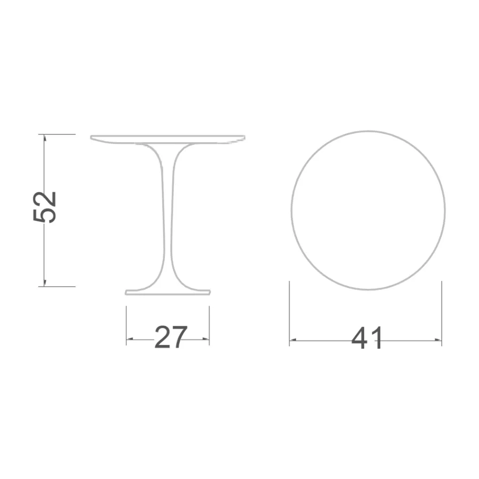 Tavolinë kafeje tulipan Eero Saarinen H 52 me laminat të zi të lëngshëm Made in Italy - Scarlet Viadurini