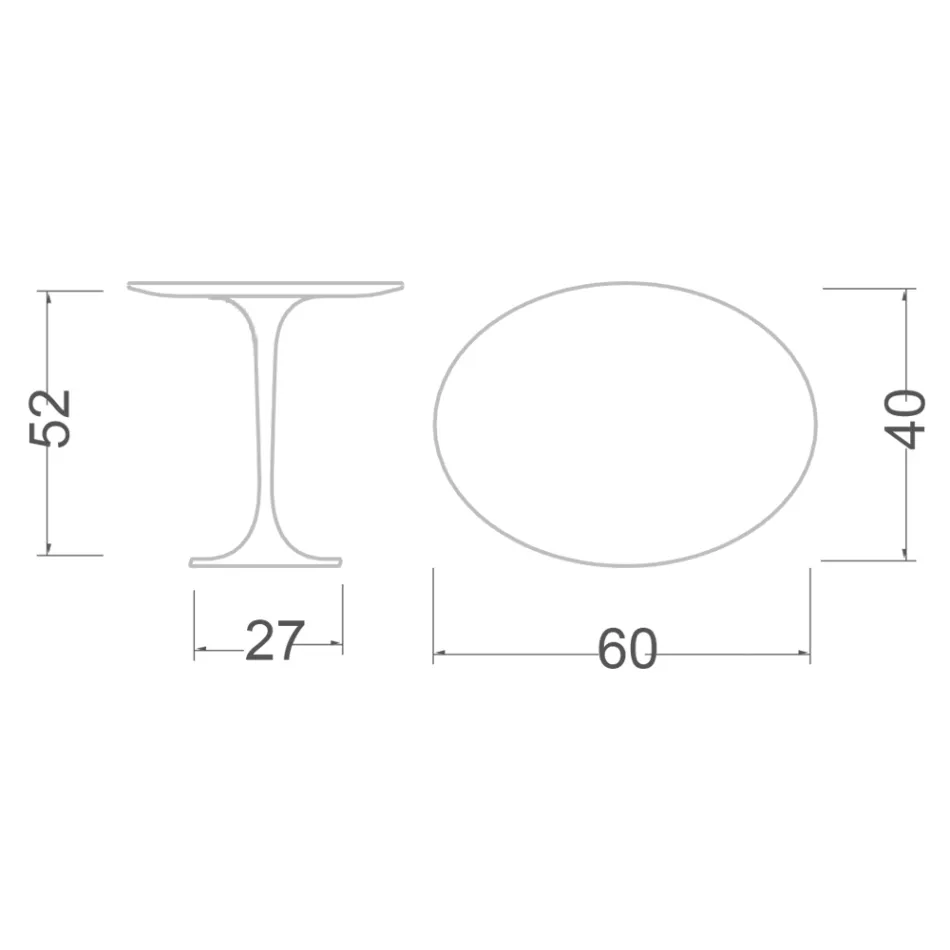 Tavolinë kafeje tulipani Eero Saarinen H 52 me mermer të zi Marquinia Made in Italy - Scarlet Viadurini