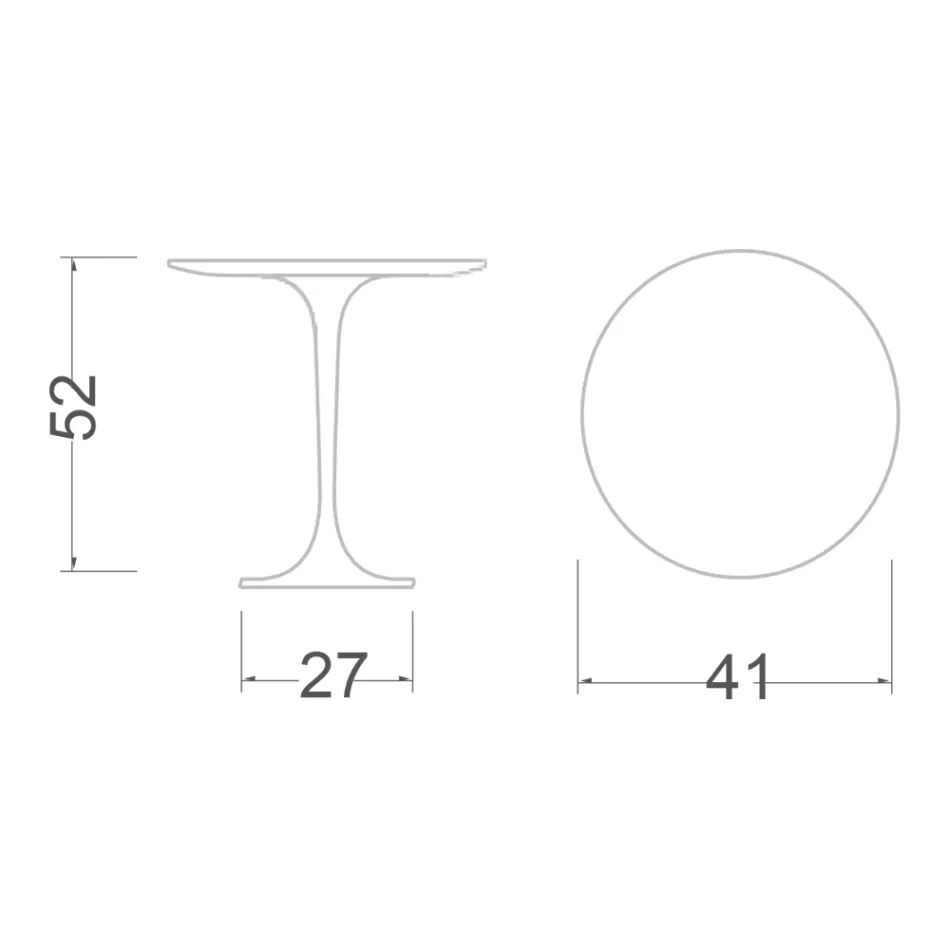 Tavolinë kafeje Eero Saarinen Tulip H 52 në Carrara Statuarietto Marble Prodhuar në Itali - Scarlet Viadurini