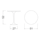 Tavolinë kafeje Eero Saarinen Tulip H 52 në Carrara Statuarietto Marble Prodhuar në Itali - Scarlet Viadurini