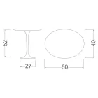 Tavolinë kafeje tulipani Eero Saarinen H 52 Oval në Mermer Arabescato Prodhuar në Itali Viadurini