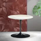 Tavolinë kafeje Saarinen Tulip H 39 cm në ngjyrë Florim Calacatta Gold Qeramikë Mat - Scarlet Viadurini