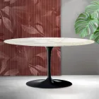 Tavolinë kafeje Saarinen Tulip H 41 cm në ngjyrë Florim Calacatta Gold Qeramikë Mat - Scarlet Viadurini