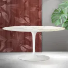 Tavolinë kafeje Saarinen Tulip H 41 cm në ngjyrë Florim Calacatta Gold Qeramikë Mat - Scarlet Viadurini