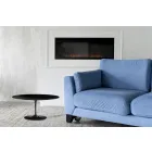 Tavolinë kafeje Tulip Saarinen H 41 me majë ovale me laminat të lëngshëm të zi Made in Italy - Scarlet Viadurini