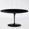 Tavolinë kafeje Tulip Saarinen H 41 me majë ovale me laminat të lëngshëm të zi Made in Italy - Scarlet