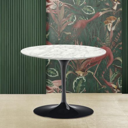Tavolinë kafeje Tulip Saarinen H 41 në mermer Carrara Prodhuar në Itali Viadurini