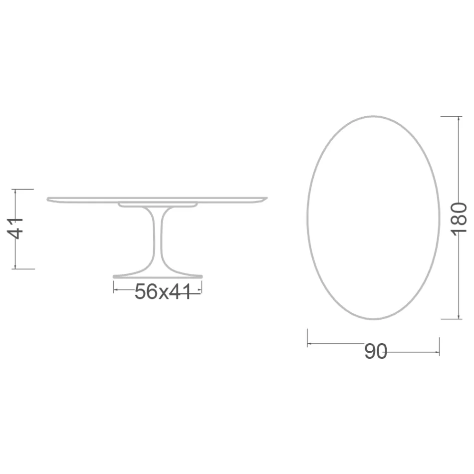 Tavolinë kafeje Tulip Saarinen H 41 në mermer Statuarietto Carrara Prodhuar në Itali - Scarlet Viadurini