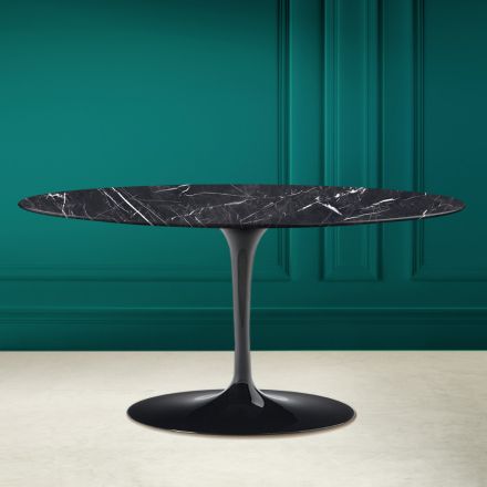 Tavolinë kafeje ovale Tulip Saarinen H 41 në Marquinia Qeramike Prodhuar në Itali - Scarlet Viadurini