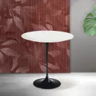 Tavolinë kafeje Saarinen Tulip H 52 cm në ngjyrë të bardhë mat, qeramike Florim - e kuqe e ndezur Viadurini