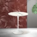 Tavolinë kafeje Saarinen Tulip H 52 cm në ngjyrë qeramike mat Florim Statuario - e kuqe e ndezur