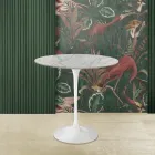 Tavolinë kafeje Tulip Saarinen H 52 Oval në Carrara Statuarietto Marble Prodhuar në Itali - Scarlet Viadurini