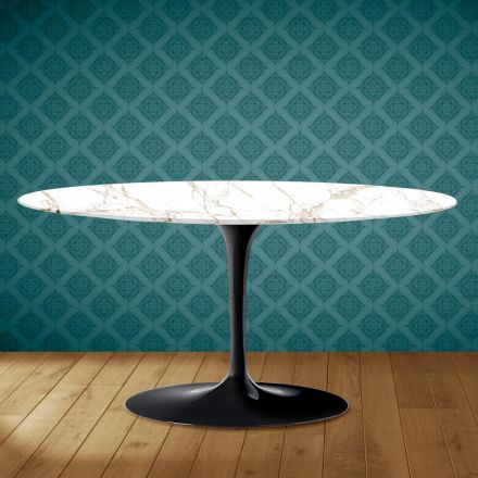 Tavolinë kafeje Ovale Tulip Saarinen H 41 në Entzo Qeramike Made in Italy - Scarlet Viadurini