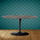 Tavolinë kafeje Ovale Tulip Saarinen H 41 në Kira Qeramike Prodhuar në Itali - Scarlet Viadurini