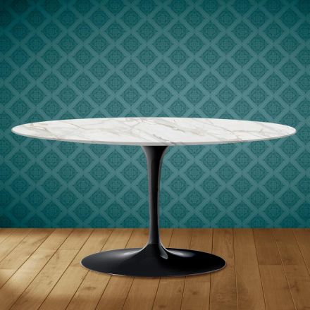 Tavolinë kafeje Ovale Tulip Saarinen H 41 në Qeramikë Morpheus Prodhuar në Itali - Scarlet Viadurini