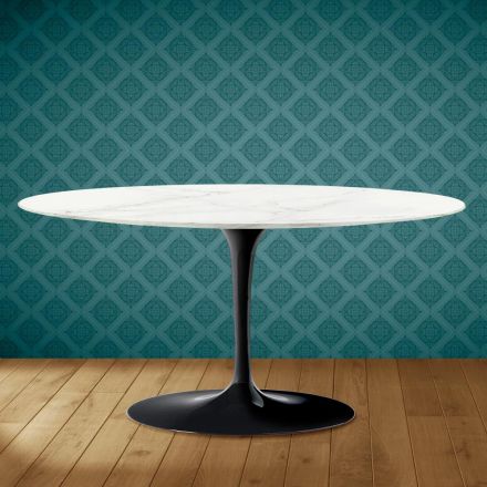 Tavolinë Kafeje Ovale Tulip Saarinen H 41 në Qeramikë Rem Made in Italy - Scarlet Viadurini