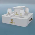 Tavolinë kafeje Trona - tabaka lundruese për dizajnin në eko-lëkurë detare Viadurini