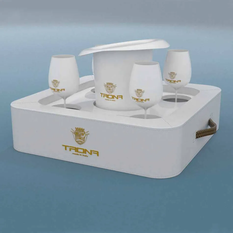 Tavolinë kafeje Trona - tabaka lundruese për dizajnin në eko-lëkurë detare Viadurini