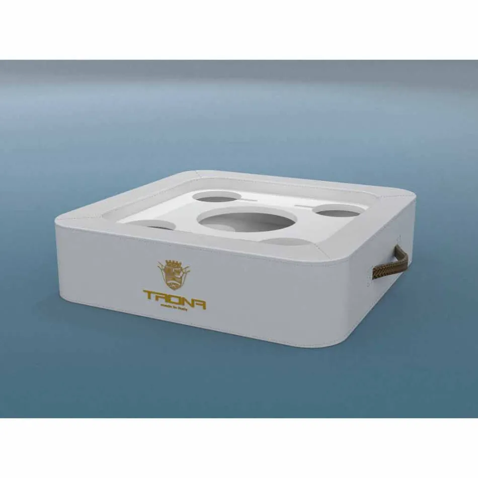 Tavolinë kafeje Trona - tabaka lundruese për dizajnin në eko-lëkurë detare Viadurini