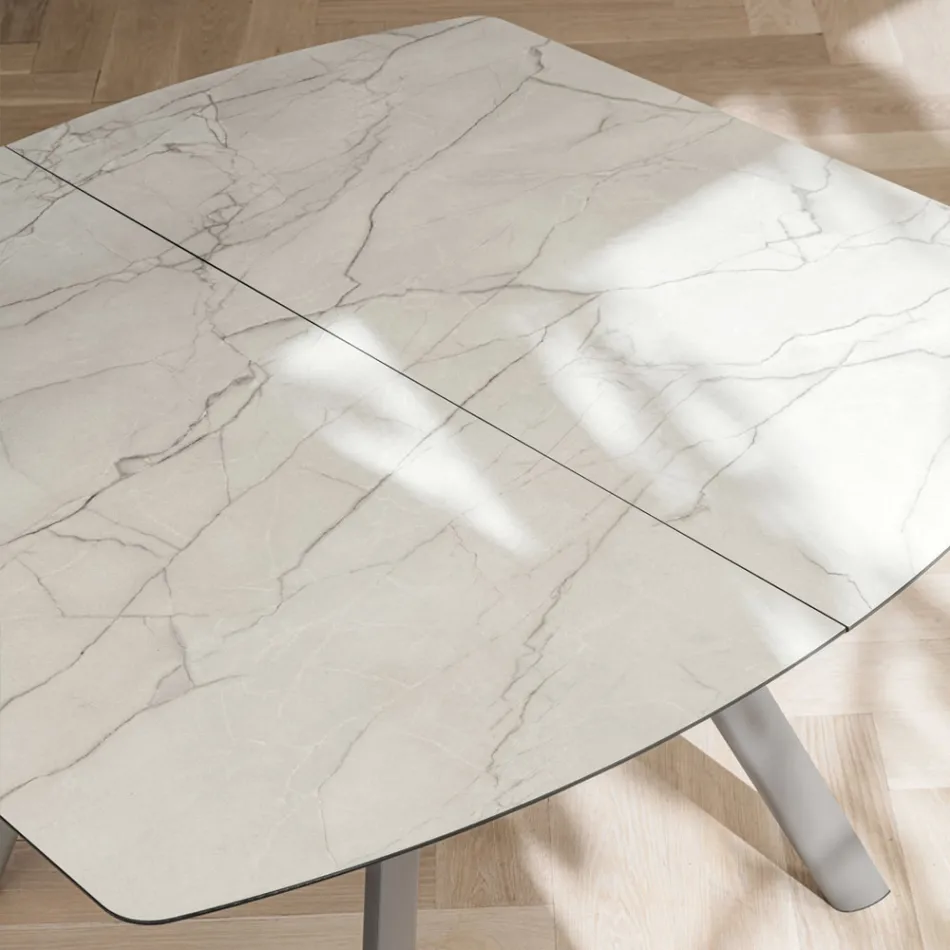 Tavolinë me fuçi e zgjerueshme deri në 170 cm në HPL të stratifikuar - Convivio Viadurini