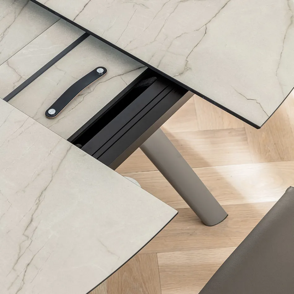 Tavolinë me fuçi e zgjerueshme deri në 170 cm në HPL të stratifikuar - Convivio Viadurini