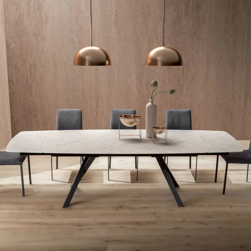 Tavolinë me fuçi të zgjerueshme në 240 ose 280 cm në HPL të stratifikuar - Dialogo Viadurini