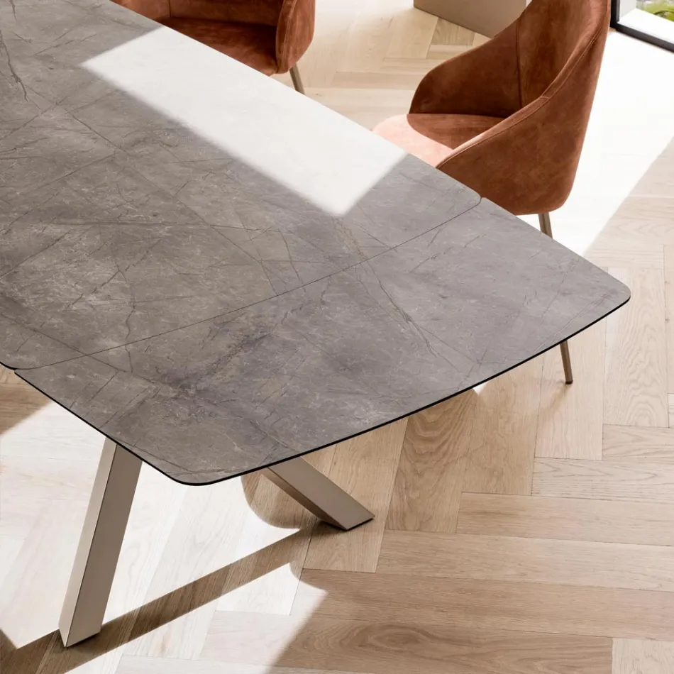 Tavolinë me fuçi të zgjerueshme në 240 ose 280 cm në HPL të stratifikuar - Dialogo Viadurini