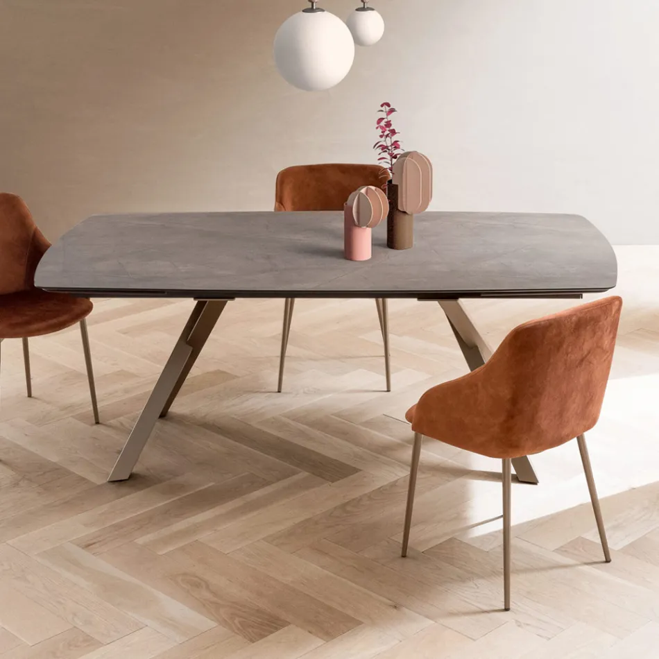 Tavolinë me fuçi të zgjerueshme në 240 ose 280 cm në HPL të stratifikuar - Dialogo Viadurini