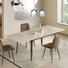 Tavolinë e Zgjerueshme 160/240x90 cm në Gurë të Sintezuar me Efekt Mermeri - Samus Viadurini