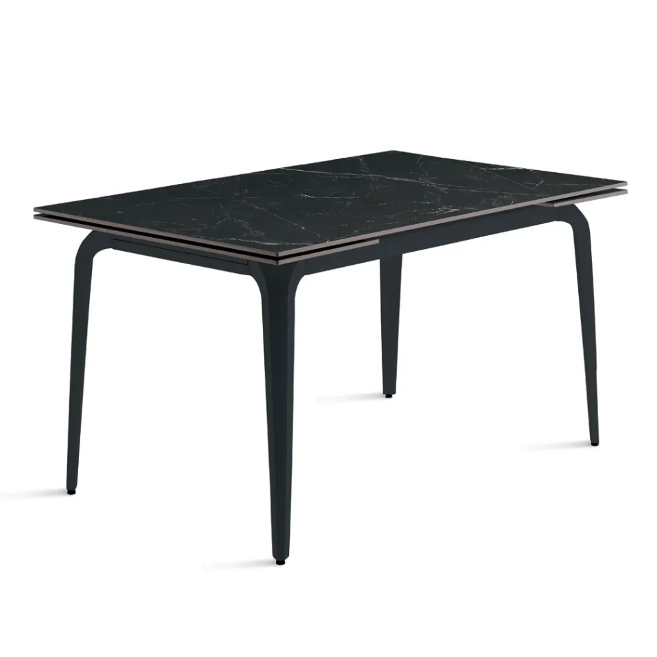 Tavolinë e Zgjerueshme 160/240x90 cm në Gurë të Sintezuar me Efekt Mermeri - Samus Viadurini