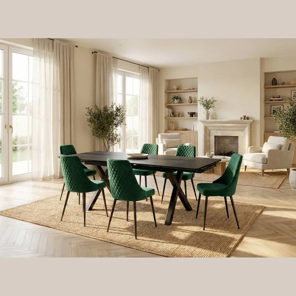 Tavolinë e Zgjerueshme 160/240x90 cm e Bërë nga Qelq Qeramik - Master Viadurini