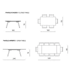 Tavolinë e Zgjerueshme 160/240x91 cm në Xham të Tymosur dhe Bazë Metalike të Zezë - Kolonë Viadurini