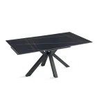 Tavolinë e Zgjerueshme 180/240x100 cm në Gurë të Sintezuar me Efekt Mermeri - Lozhë Viadurini